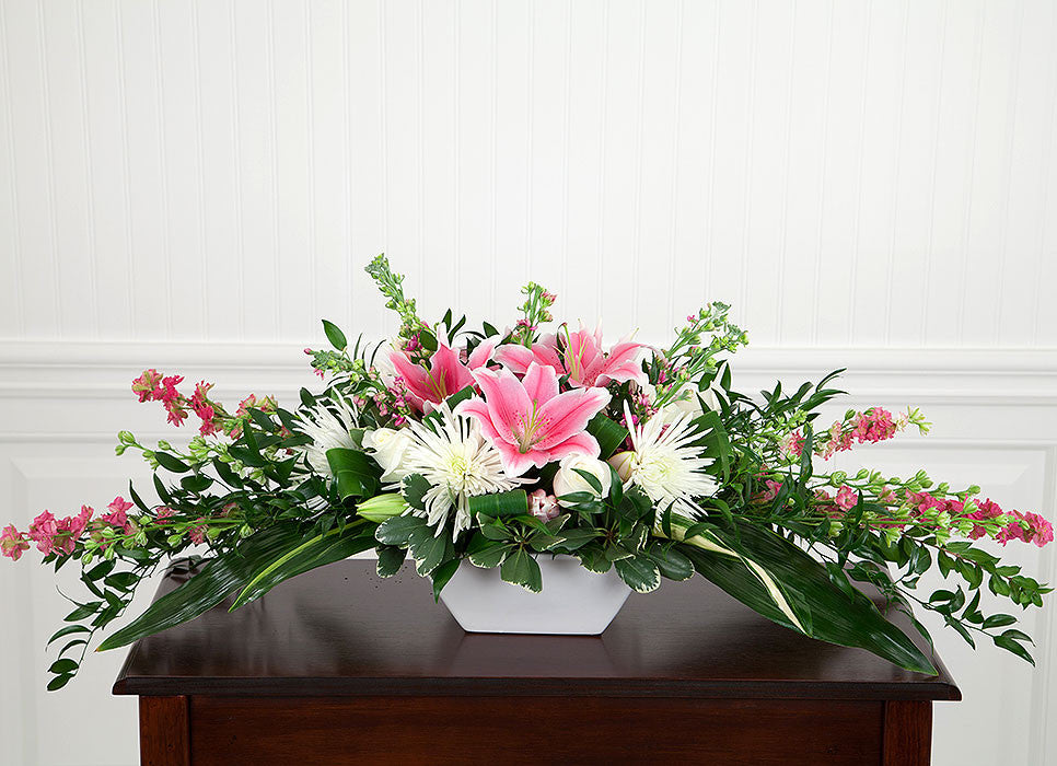 Pink and White Centerpiece